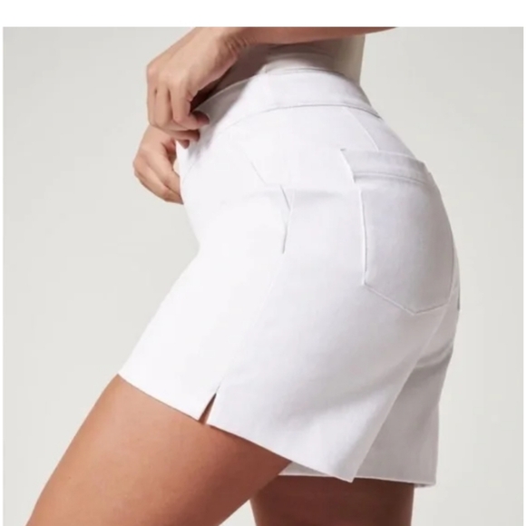 Spanx Classic White Slvr Lining Shorts 4" Shorts XL Waist 17" - Picture 2 of 6